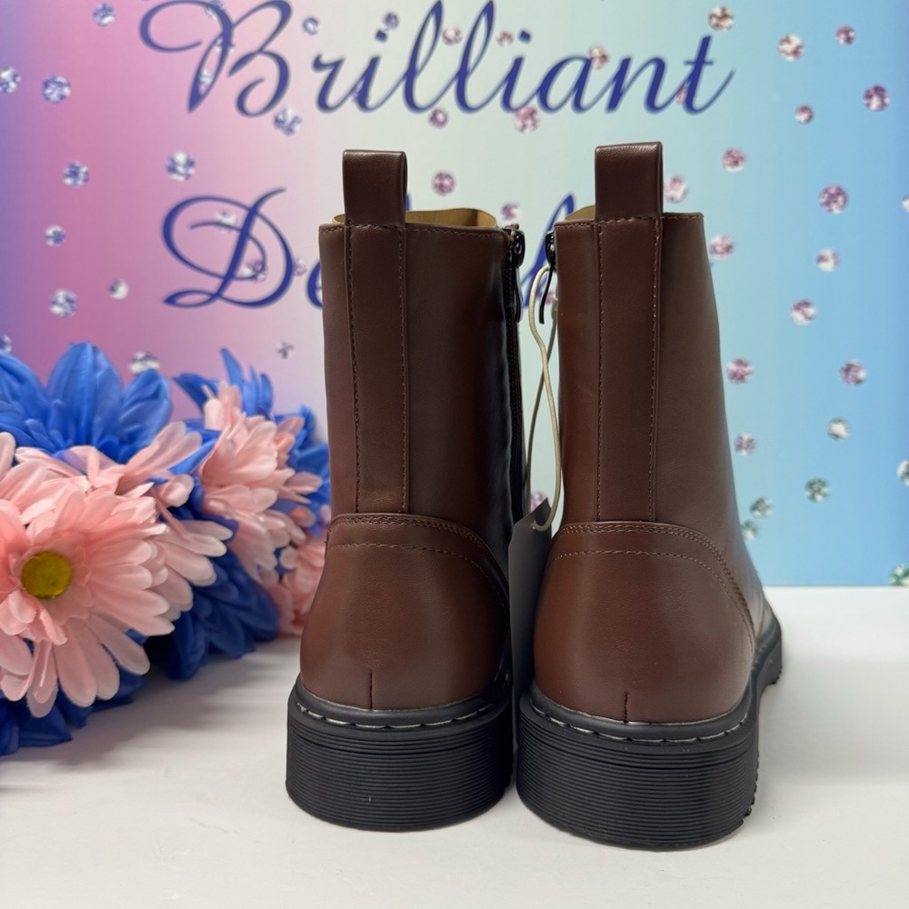 GORGEOUS CHOCOLATE COMBAT BOOTS - Picture 6 of 9